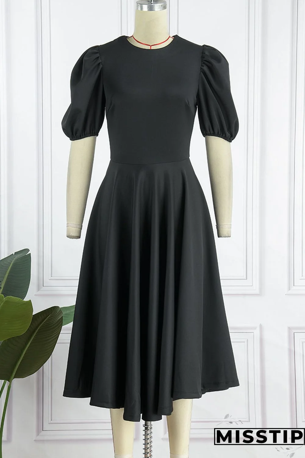 Blue Casual Solid Patchwork O Neck A Line Dresses