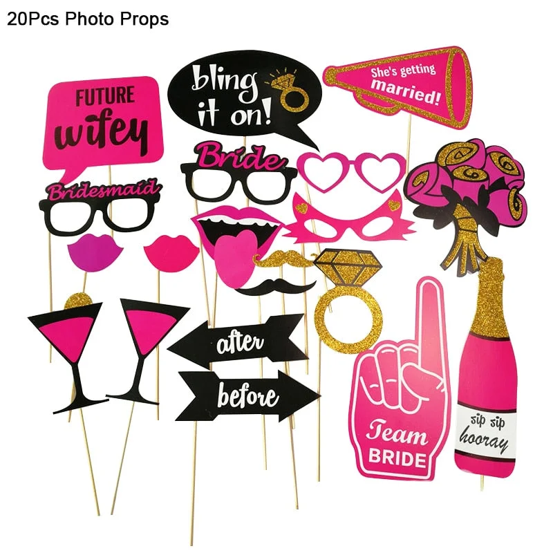 Wedding Decoration Bridal Shower Veil Team Bride To Be Satin Sash Balloon Bachelorette Party Girl Hen Party Decoration Supplies