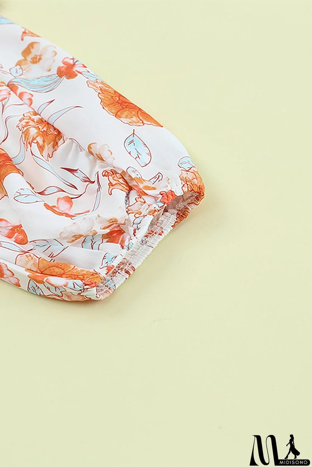 MidiSono - Split V Neck Floral Print Dolman Blouse