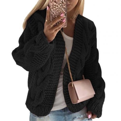 Women Cardigans Sweater Casual Autumn Winter Solid Color Braid Knitted Sweater Jacket Cardigan Knit Cardigan Femme Warm Clothes