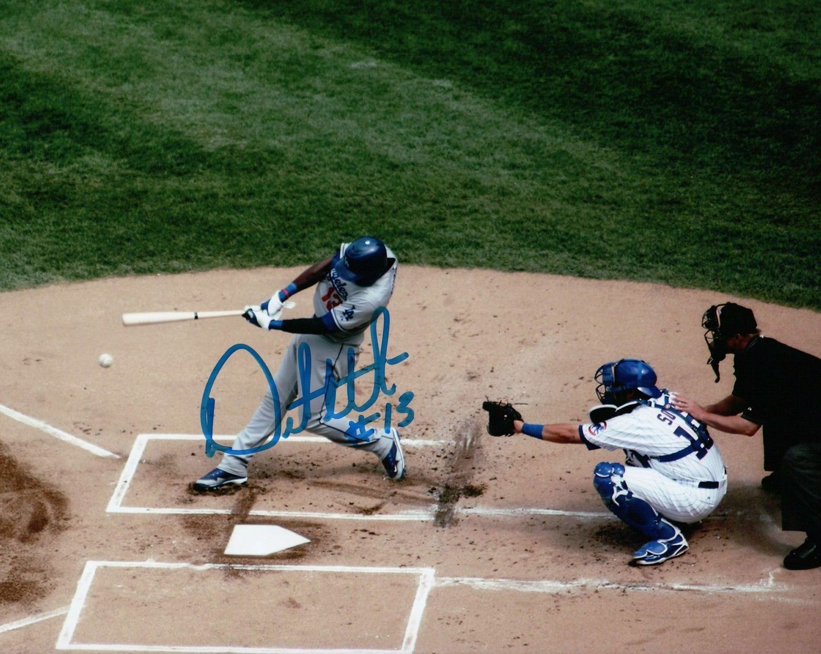 Orlando Hudson Signed 8X10 Photo Poster painting Autograph LA Dodgers At the Plate Low Auto COA