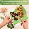 (US Local)6PCS DIY Butterfly Designs Diamond Art Greeting Cards Diamond Art Handmade Cards