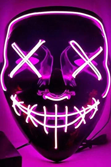 LED Purge Mask Light Up Halloween Masks Pink