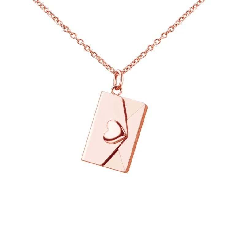 Personalized Envelope Locket Necklace Engrave Secret Love Letter Necklace Romantic Gifts
