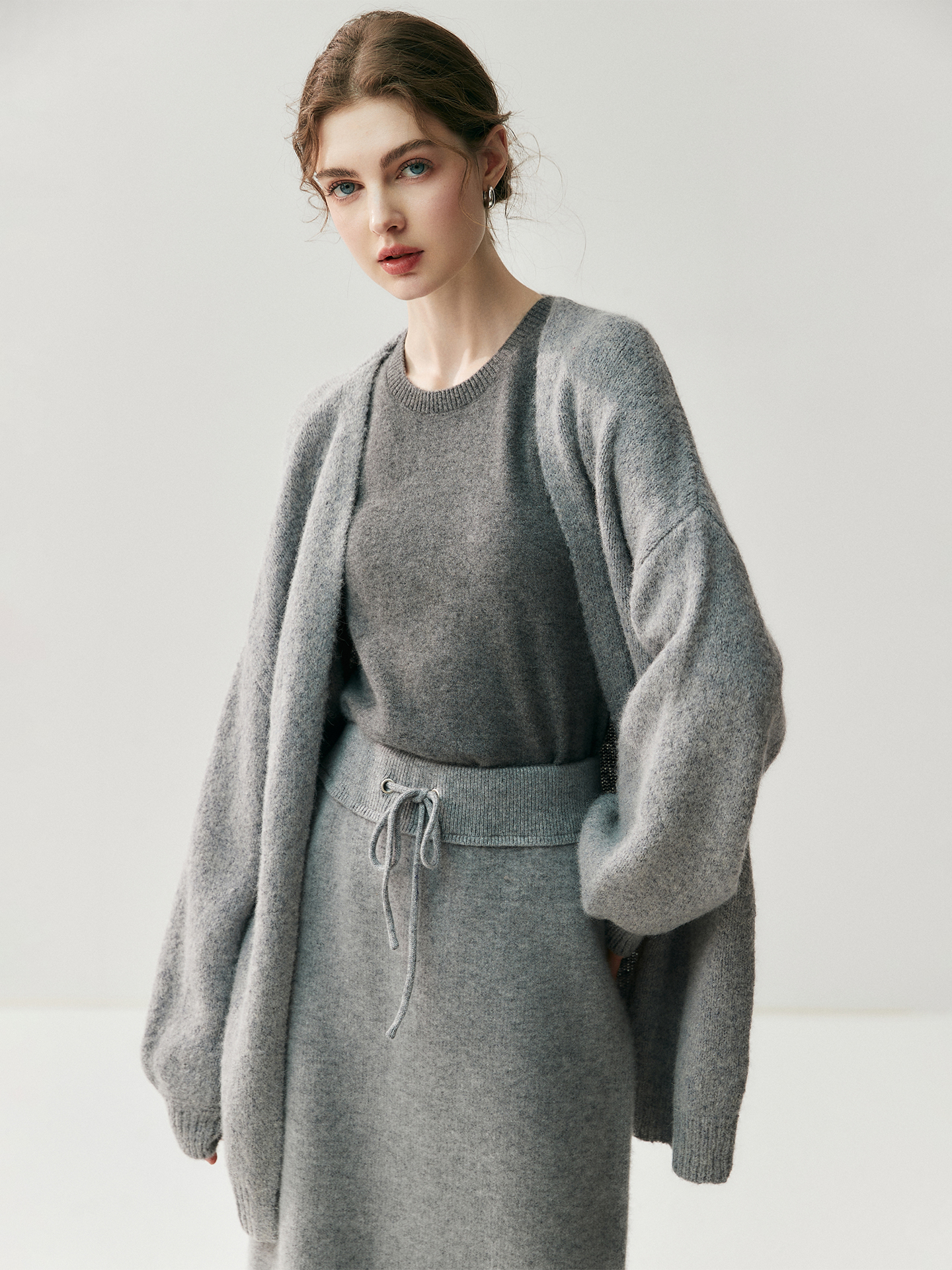 Women's Slouchy Longline Cashmere Cardigan REAL SILK LIFE