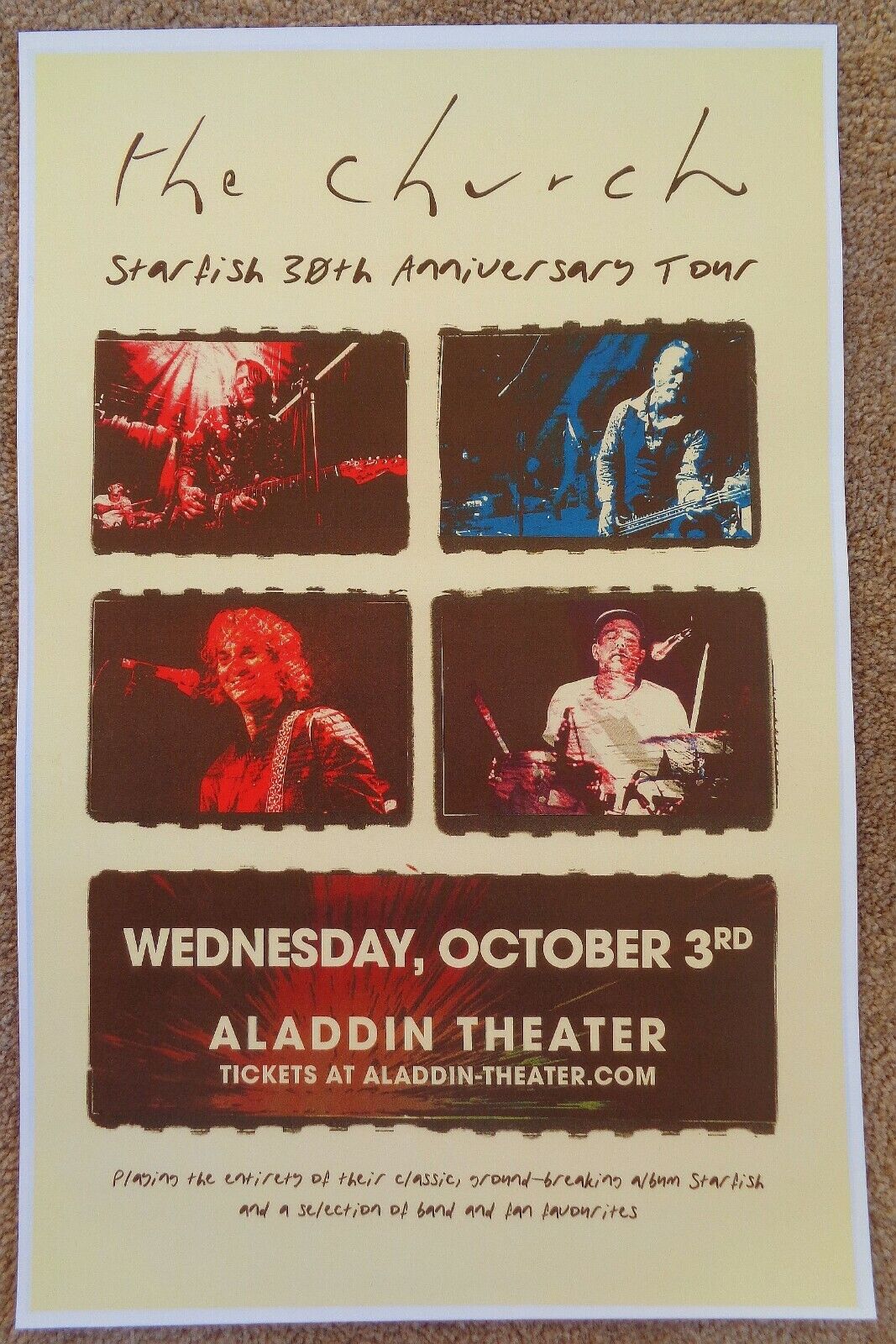 THE CHURCH 2018 Gig POSTER Portland Oregon Starfish 30 Anniversary Tour Concert