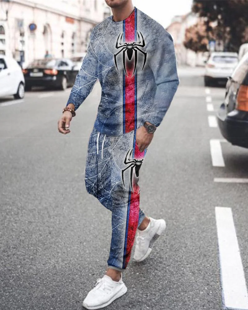 Men's Fashion Printing Long-sleeved Suit-10