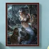 Meerjungfrau 5d DIY Runde Vollbohrer Dimond Gem&auml;lde Kit Haus Wanddekoration 30x40cm