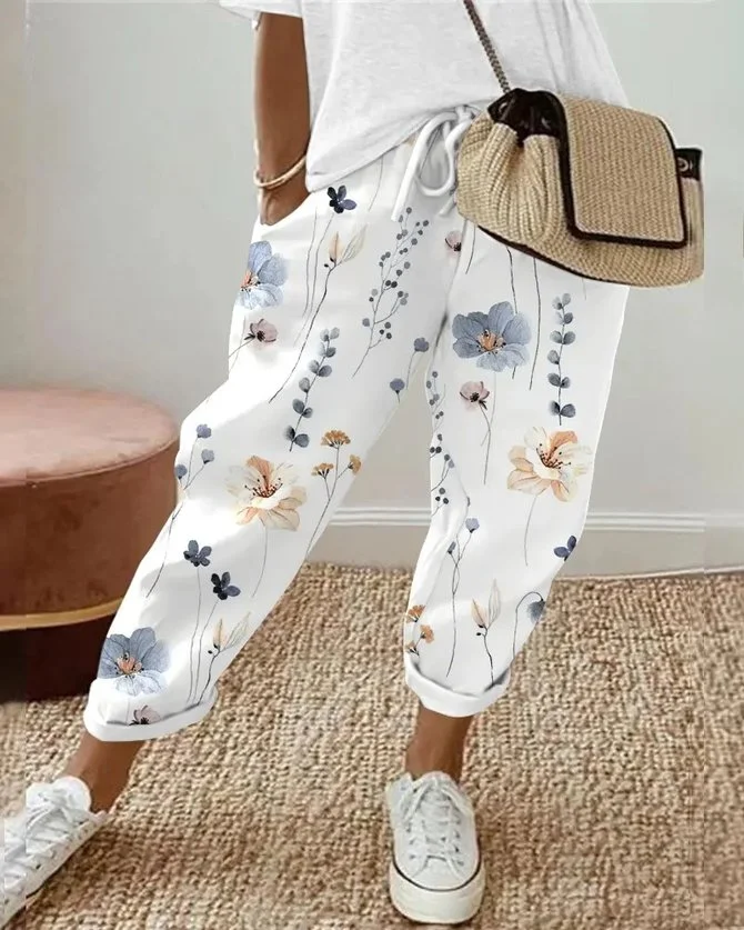 Women's Casual Loose Floral Pants