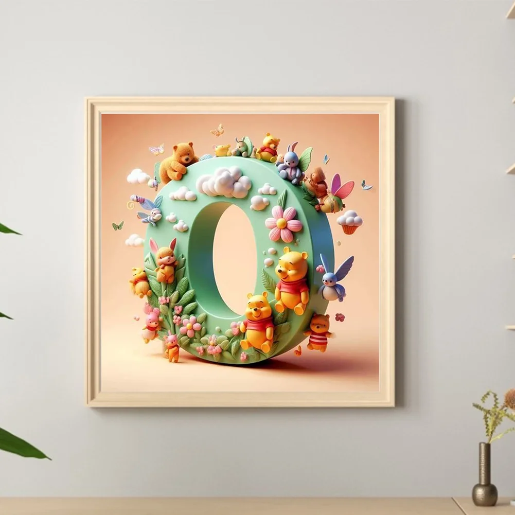 Full Round Diamond Painting 30*30cm - Winnie The Pooh'S 26 Letters O