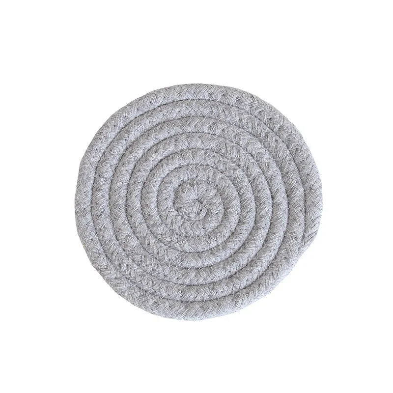 Handmade Cotton Rope Placemat Hand Woven Table Mats Napkin Tableware Drink Cup Coaster Insulation Pad Kitchen Dinner Home Decor