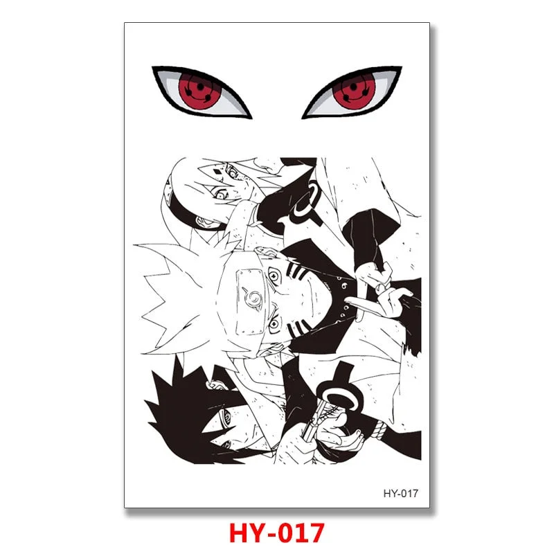 1/2/3/10/18/30 Pieces Japanese Anime Penn Sharingan Akatsuki Hinata Jiraiya Ninja Temporary Tattoo Stickers For Men and Women