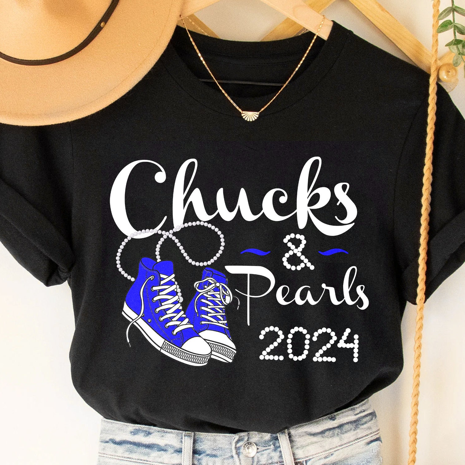 Chucks and pearls 2024 T-shirt