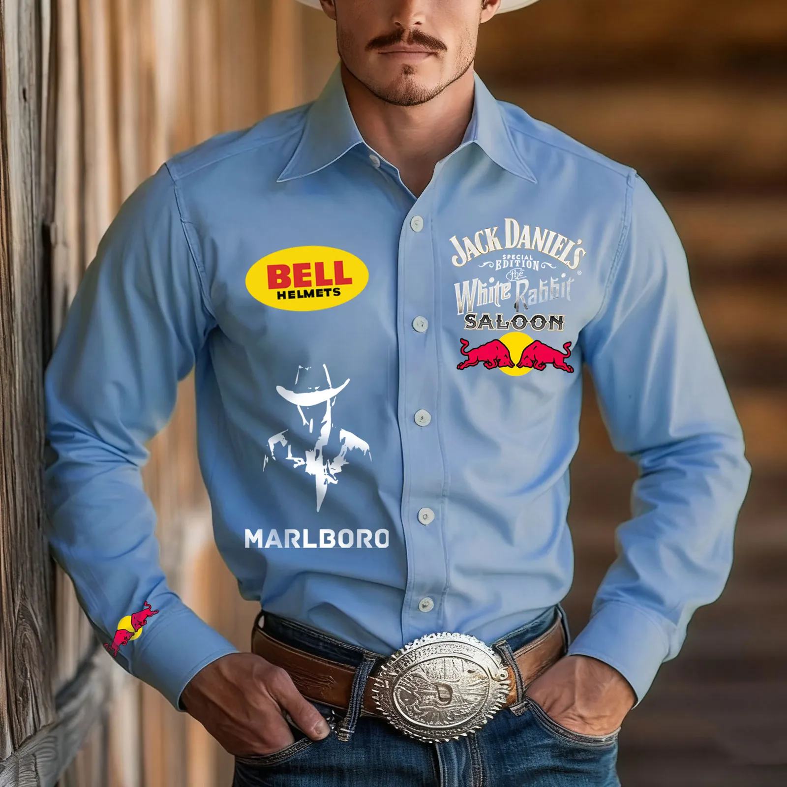 Western-Inspired Button-Up Shirt