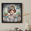 Noble femme orange, forme sp&eacute;ciale 5d bricolage partiel diamants, peintures d&rsquo;art pr&eacute;cieux pour adultes d&eacute;butants, d&eacute;coration int&eacute;rieure 11,81 x 11,81