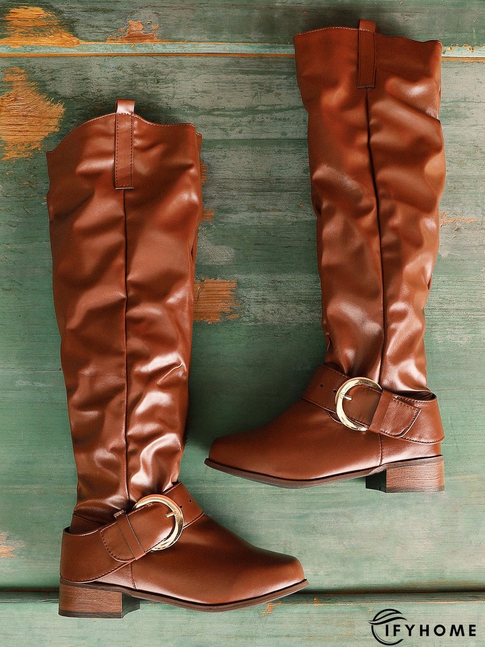 Flat Heel Leather Boots | IFYHOME
