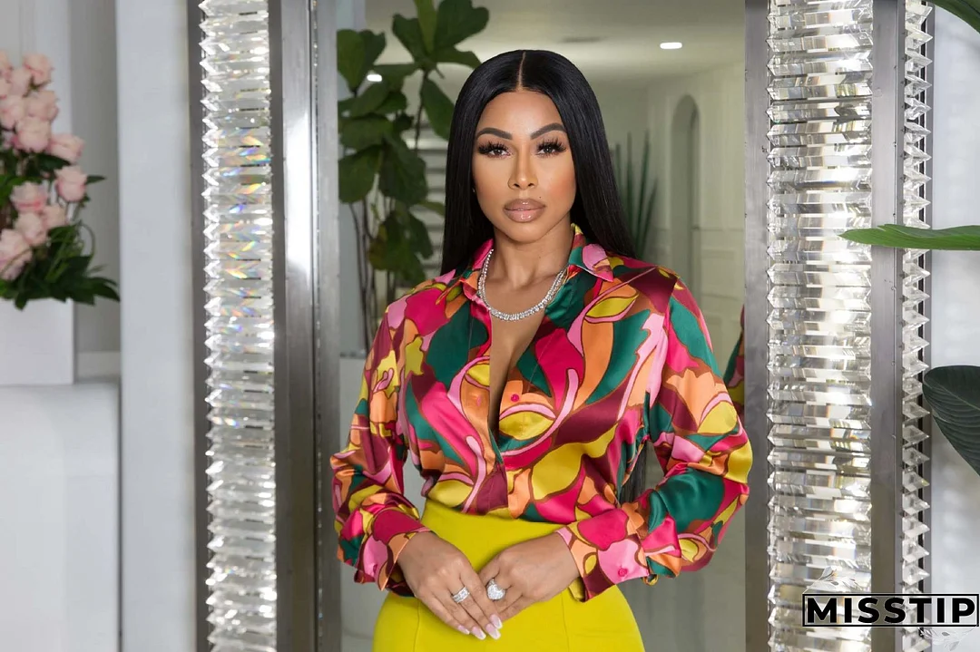 Women Chic printed long-sleeved shirt and wide-leg trousers Casual two-piece set