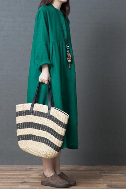 Loose Plus Size Linen Dresses For Women Q1210