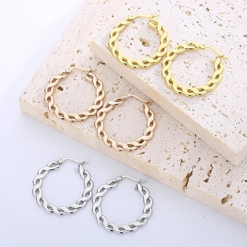 1 Pair Minimalist Geometric 304 Stainless Steel 18K Gold Plated Earrings