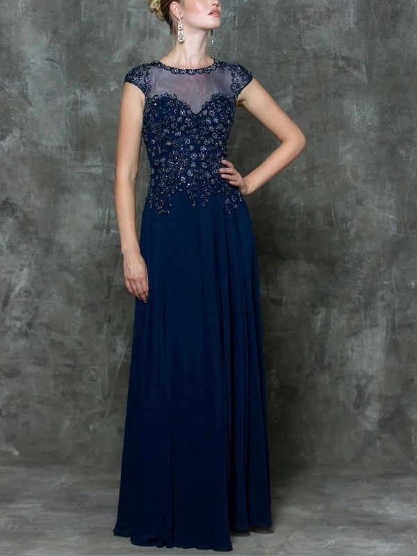 Round Neck Short Sleeve Solid Color Maxi Dress