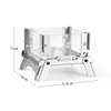 Mini Glass Observation Stand Portable Folding Outdoor Wood Stove Incense Burner