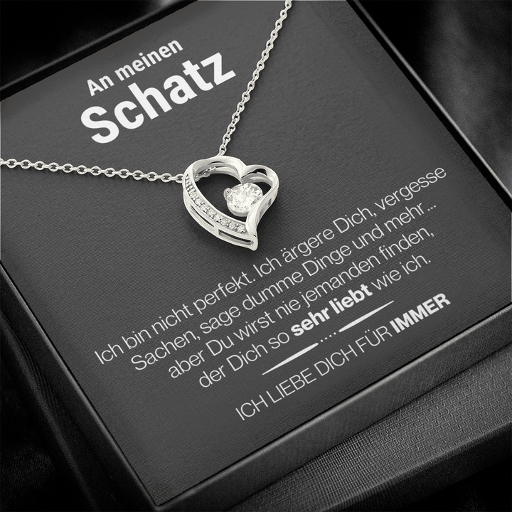S925 Silber Herz Halskette Geschenk - An meinen Schatz-Geschenk mit Nachrichtenkarte 