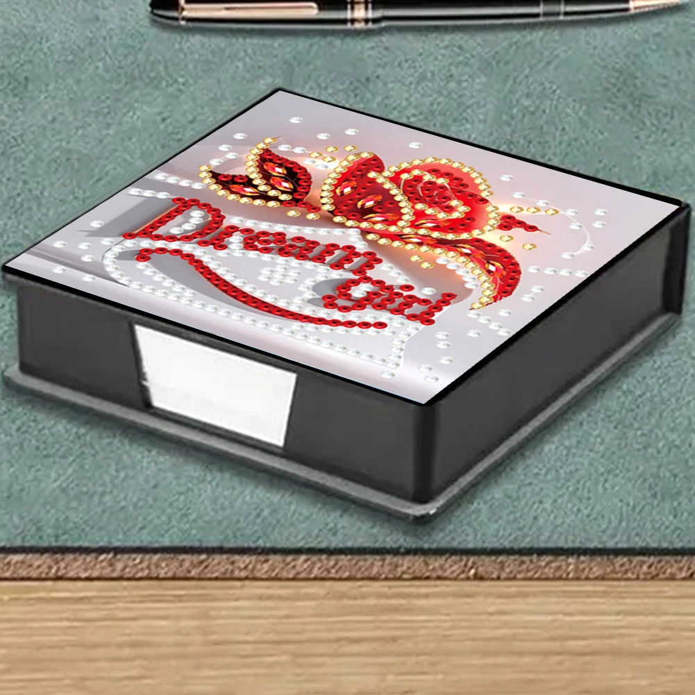 Dream Girl PU Diamond Painting Notecard Box 5D DIY Diamond Art Note Box