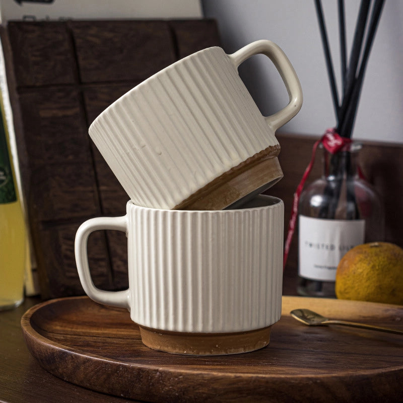 Casual Solid Color White Porcelain Mug 1 Piece