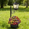2-in-1 Solar Planter Lamp Waterproof IP54 Auto On/off Sensor 8-10 Hrs Long Lighting Solar Powered Pathway Light with Planter for Garden & Patio (No Flowers Included)