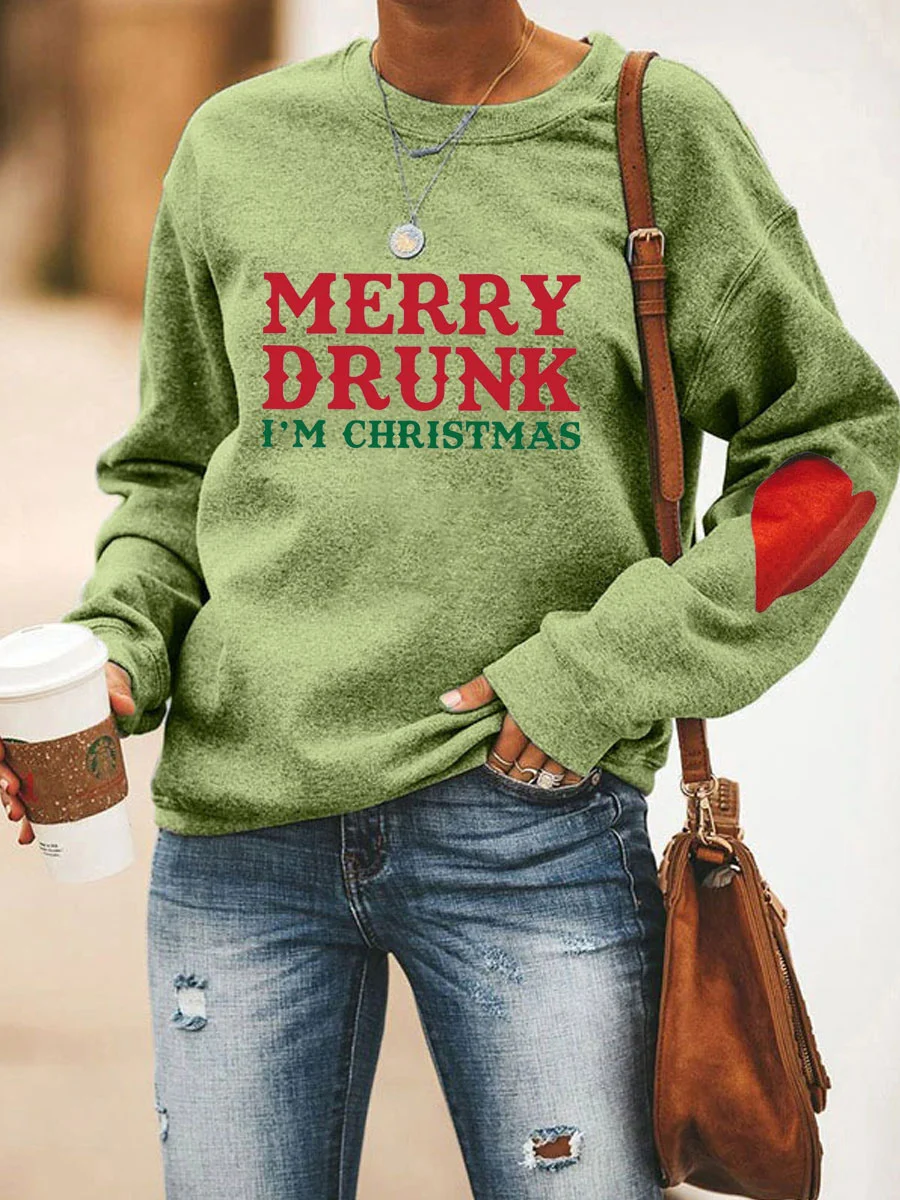 Merry Drunk I'm Christmas Heart Sweatshirt