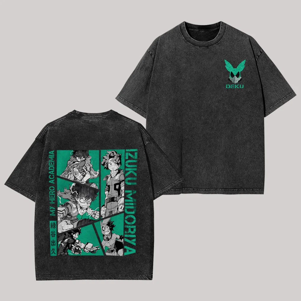 My Hero Academia Izuku Midoriya Printed Unisex Washed T-Shirt