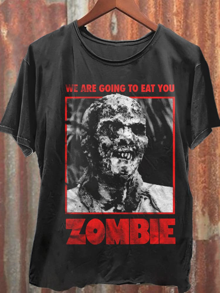 Unisex Zombie Printed Round Neck Short Sleeve T-Shirt / Rvogue / Rvogue