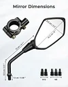 KEMIMOTO Universal Motorcycle Mirrors, Convex Handlebar Rear View Side Mirror with M8 M10 Bolt, Compatible with Bike, Scooter, ATV, UTV, Dirt Bike and More