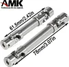 AMK 2pcs Universal Joint Driveshaft for 1/18 RC Rock Crawler Axial UTB18 Capra Unlimited Trail Buggy RC Steel Heavy Duty Drive Shaft