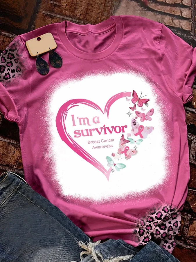 I&#039;m A Survivor And Cancer Awareness Print T-Shirt