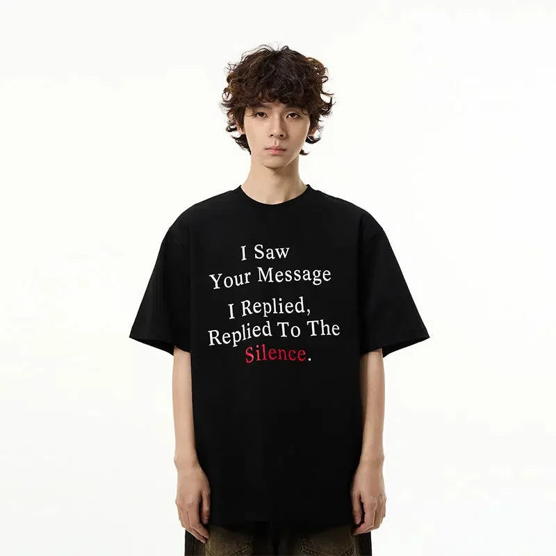 Aonga Slogan Short Sleeve Printed T-shirt