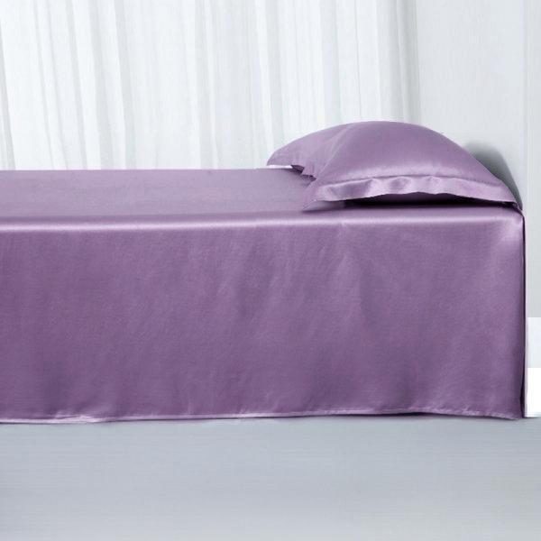 19 Momme Silk Flat Sheets Purple