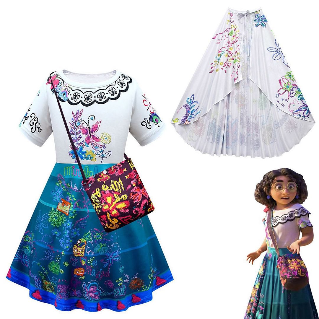 Kids Encanto Mirabel Costume Dress Princess Skirts Outfits-Pajamasbuy