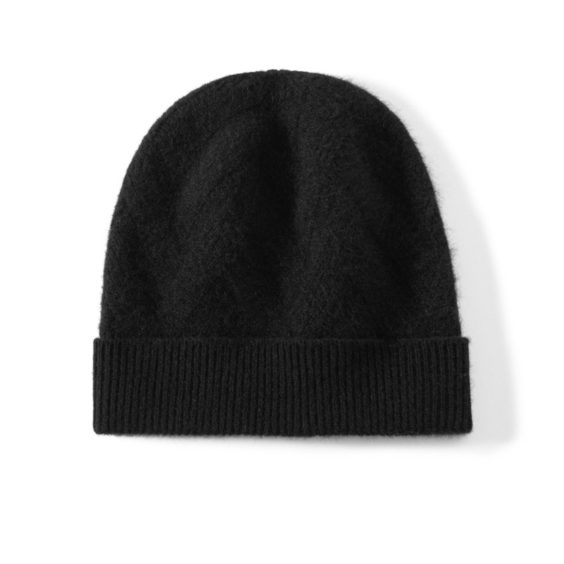 100% Cashmere Cuffed Beanies Casual Style REAL SILK LIFE