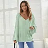 Women's V-Neck Solid Color Casual Blouses