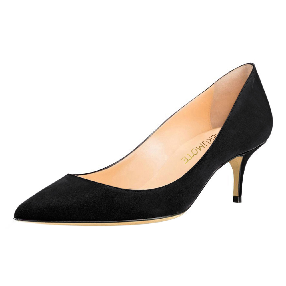 2.36" Kitten Heels Pumps Summer Daily Suede Shoes-MERUMOTE