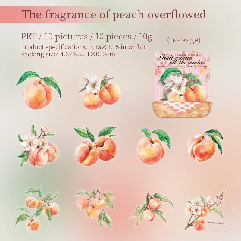 Journalsay Fruit Aroma Fills The Garden Series Vintage Flower Landscaping PET Sticker 