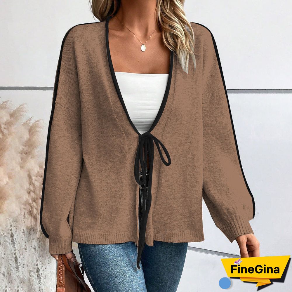 Distinctive Plain Long Sleeve Sweater