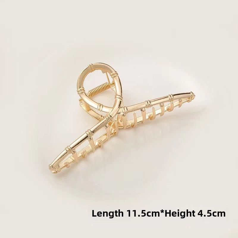 Metal Grab Clip Elegant Bow Hairpin Back Head Large Shark Clip French Pearl Clip Hair Accessories