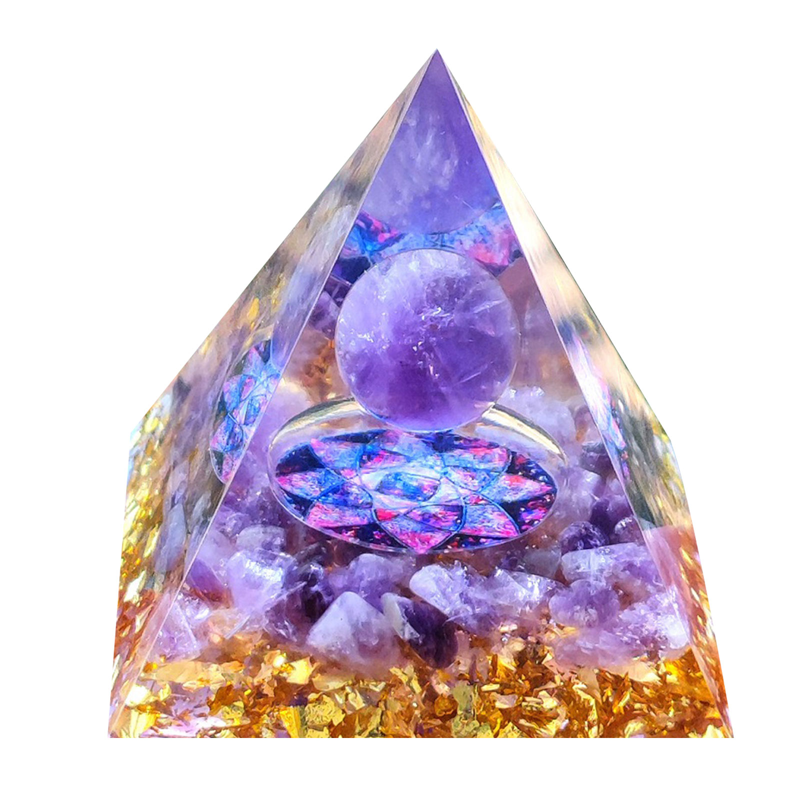 

6cm Natural Orgonite Pyramid Chakra, 501 Original