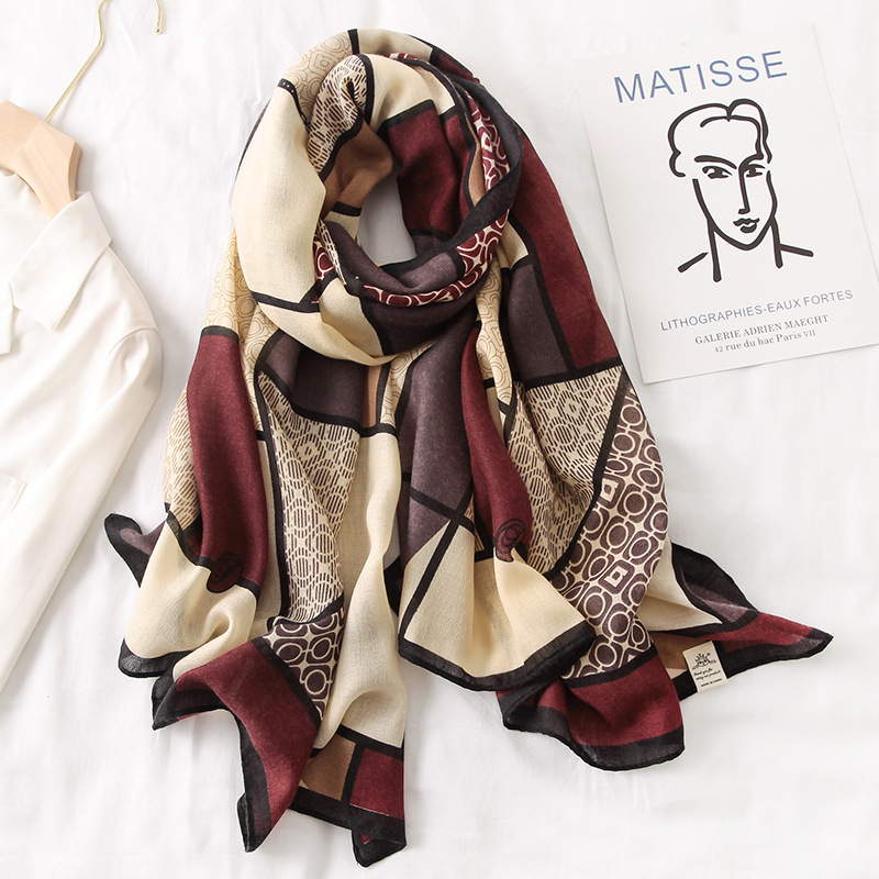 Levelloam 2025 Spring New Cotton Pashmina Shawl Lady Wrap Warm Winter Scarves Design Print Female Foulard Beach Stoles Scarf
