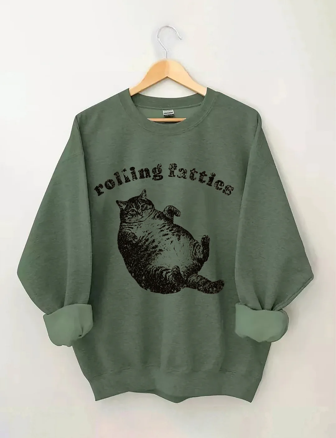 Rolling Fatties Funny Cat Meme Sweatshirt