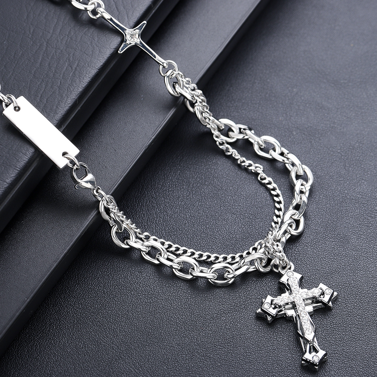 Unisex Titanium Steel Minimalist Cross Necklace