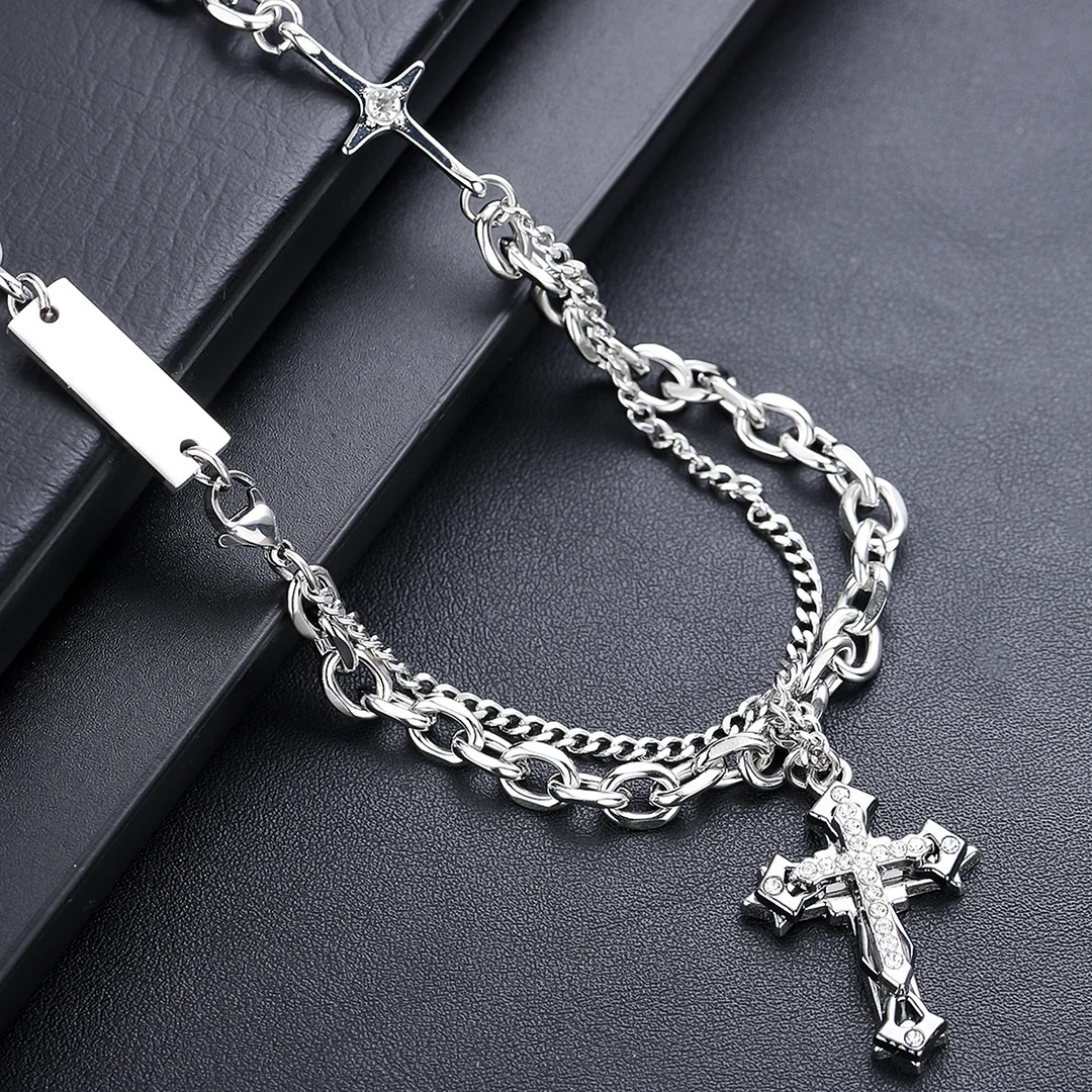 Unisex Titanium Steel Minimalist Cross Necklace