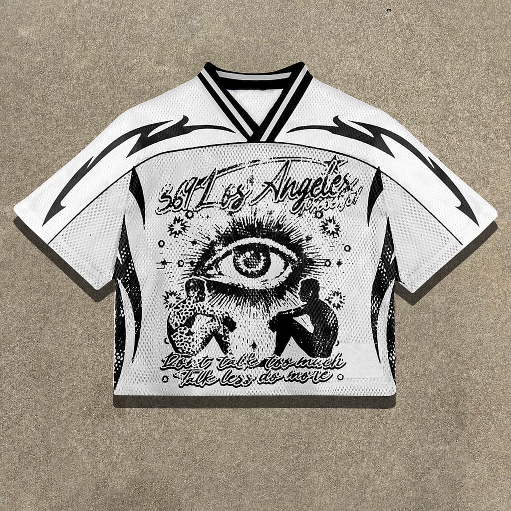 Sopula Vintage Eye Of Truth Graphics Blokecore Blokette V-Neck T-Shirt - SOPULA